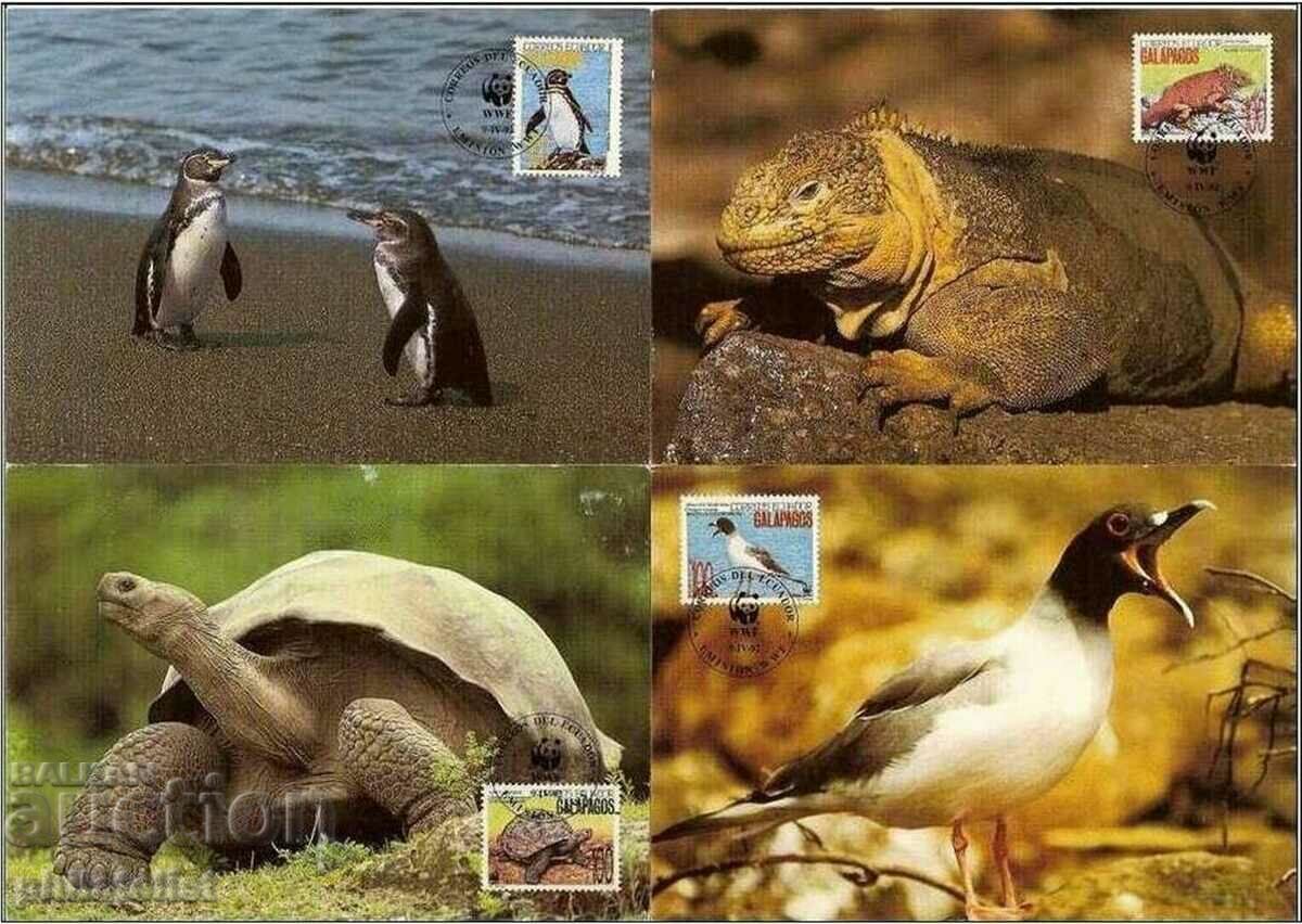 Insulele Galapagos 1992 - Maxim 4 cărți - WWF