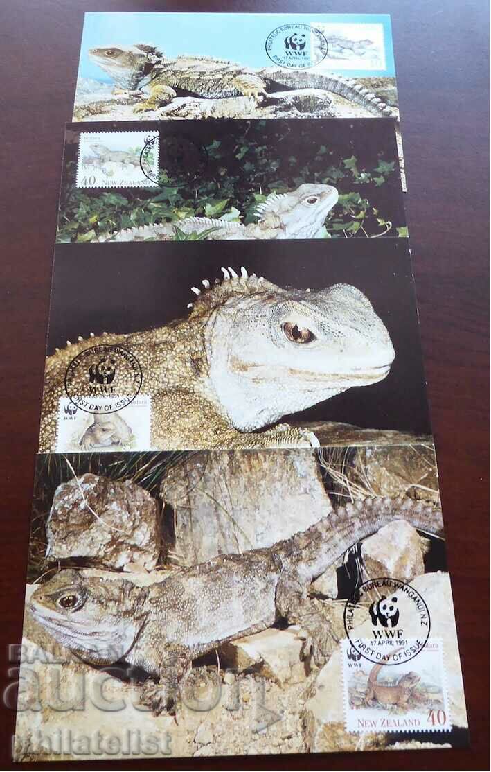 Νέα Ζηλανδία 1991 - 4 κάρτες Maximum - WWF