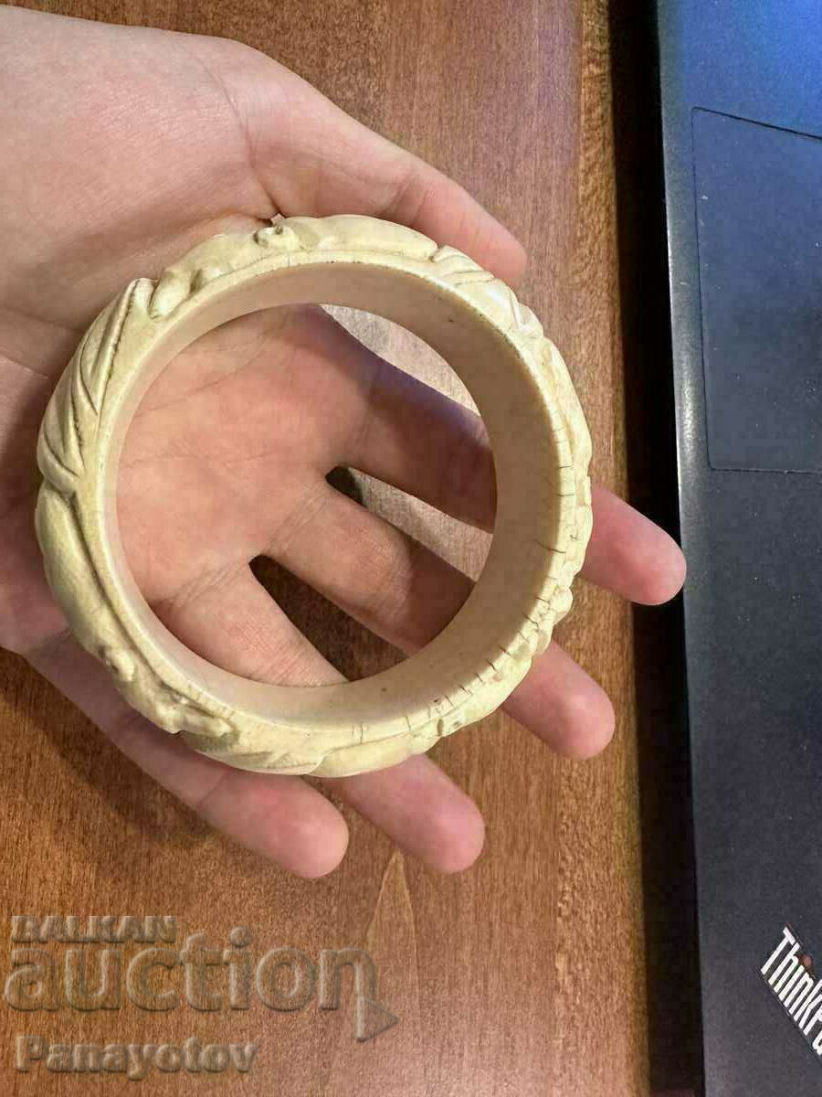 ГРИВНА СЛОНОВА КОСТ ОРИГИНАЛ ГРАВЮРИ УНИКАТ АФРИКА - 5