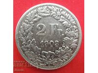 2 Franci 1903 B Elveția Argint