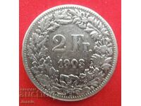 2 Francs 1903 B Switzerland Silver