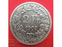 2 Франка 1903 B Швейцария сребро