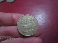 Кипър 20 цента - 1985 год Птичка