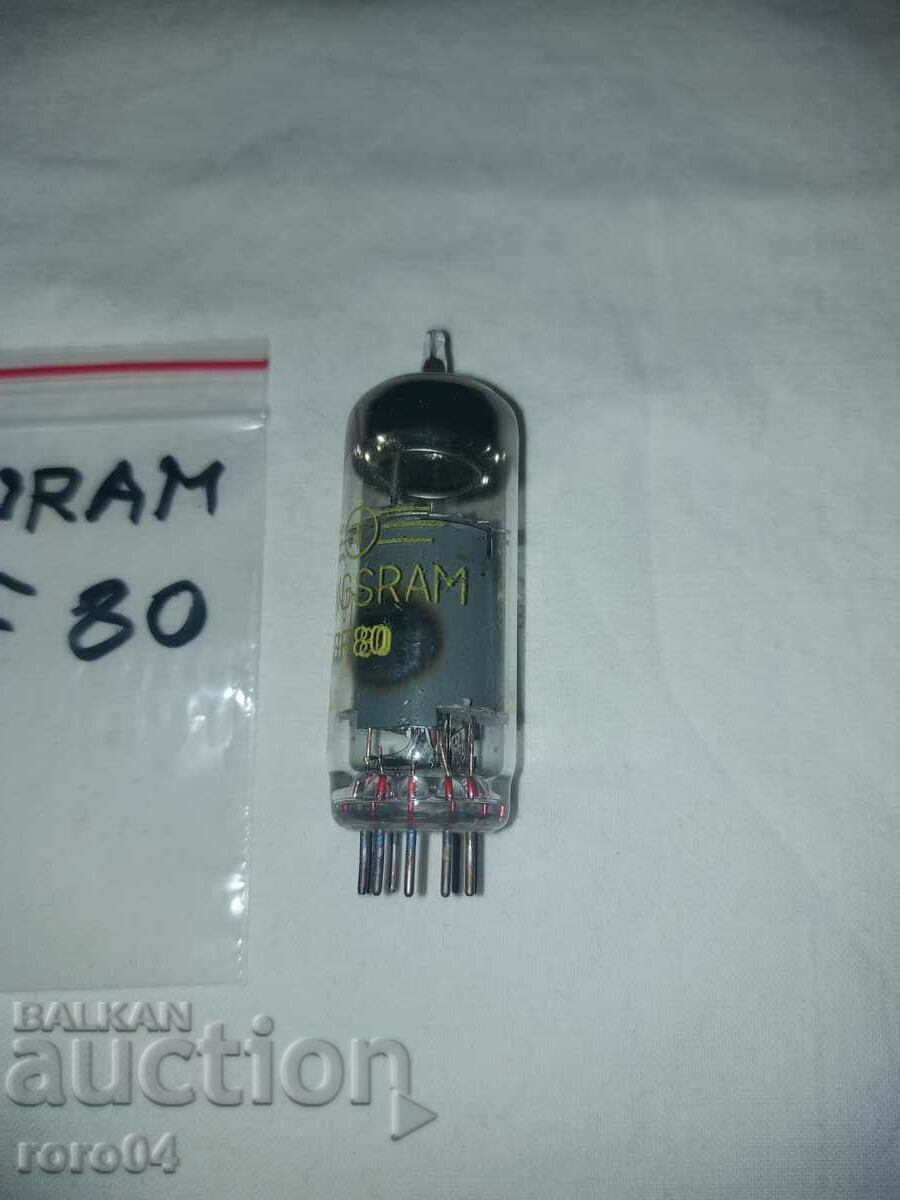 Licitație LAMPĂ RADIO TUNGSRAM EF 80 - NOU Licitație LAMPĂ RADIO TUNGSRAM EF 80 - NOU