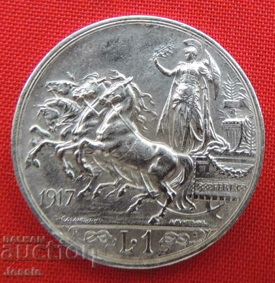 1 Lira 1917 R Italy silver Quality Compare and Rate!