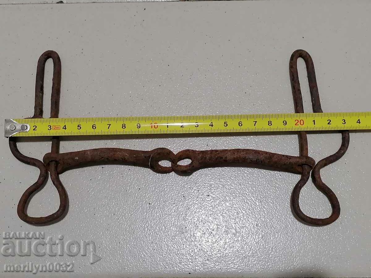 Auction  An old forged bridle reins wrought iron, a harness