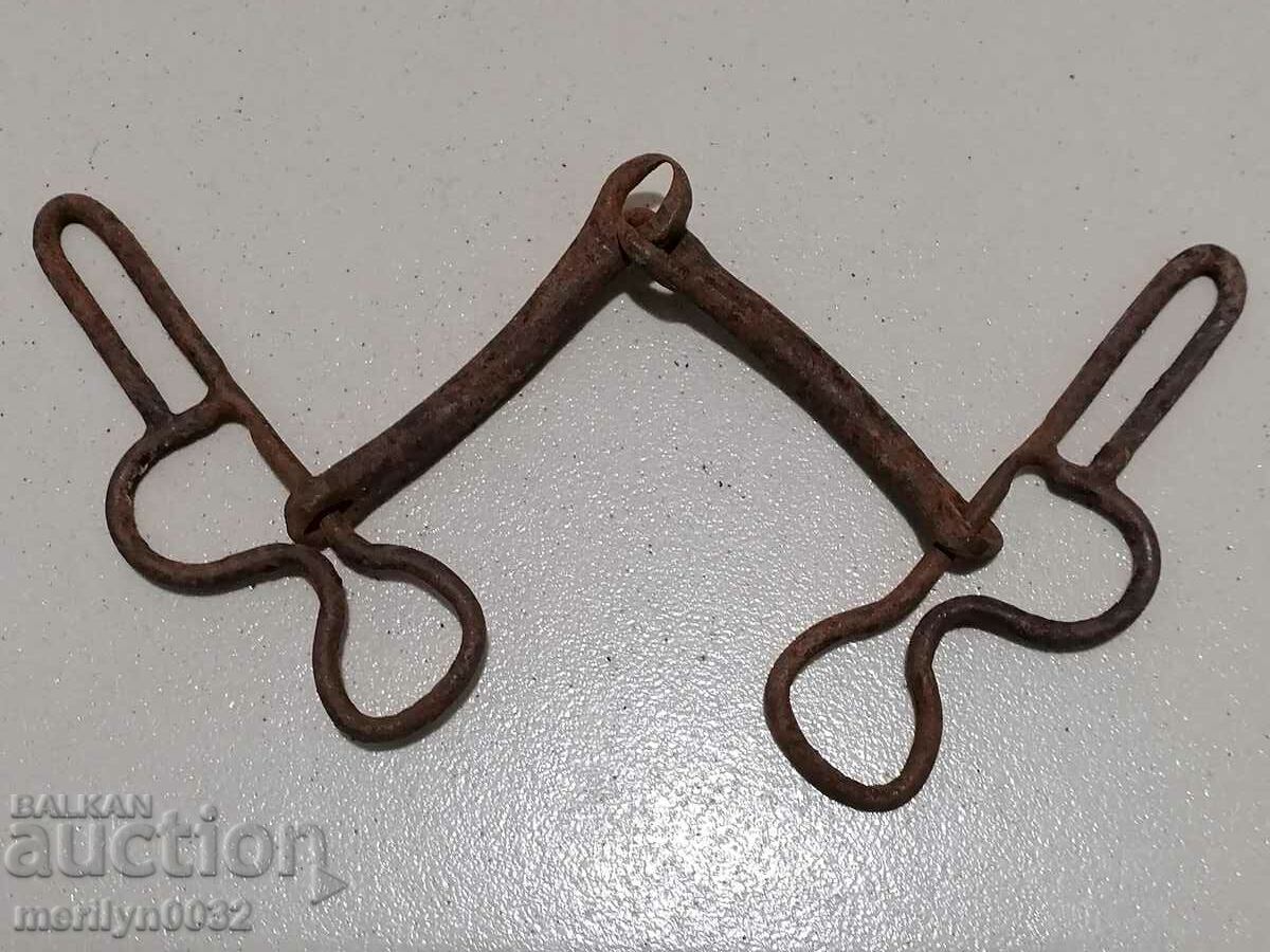 An old forged bridle reins wrought iron, a harness - 7