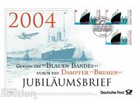 FDC кораби Германия 2004 с листовка и пощенска карта