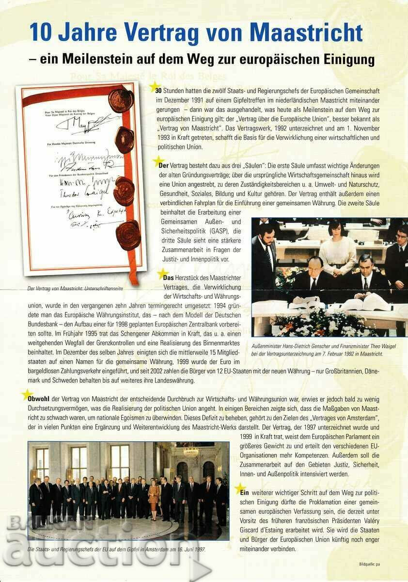 Delivery of FDC Germany 2003 European Union leaflet and postcard