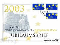 FDC Germania 2003 Uniunea Europeană pliant și carte poștală