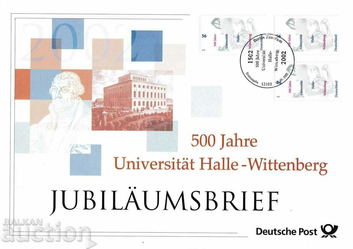 FDC Германия 2002 с листовка и пощенска карта