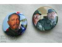 Cuba Island of Freedom badge - Fidel Castro - 2 pieces