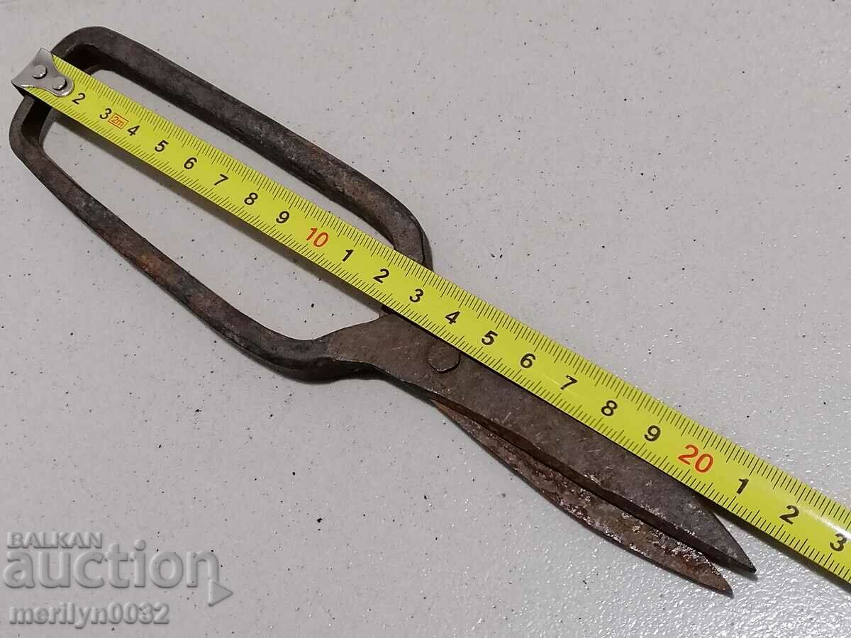 Old wrought iron scissors, knife, wrought iron scissors - 6