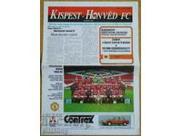 Football program Honved - Manchester United, Champ. league 1993