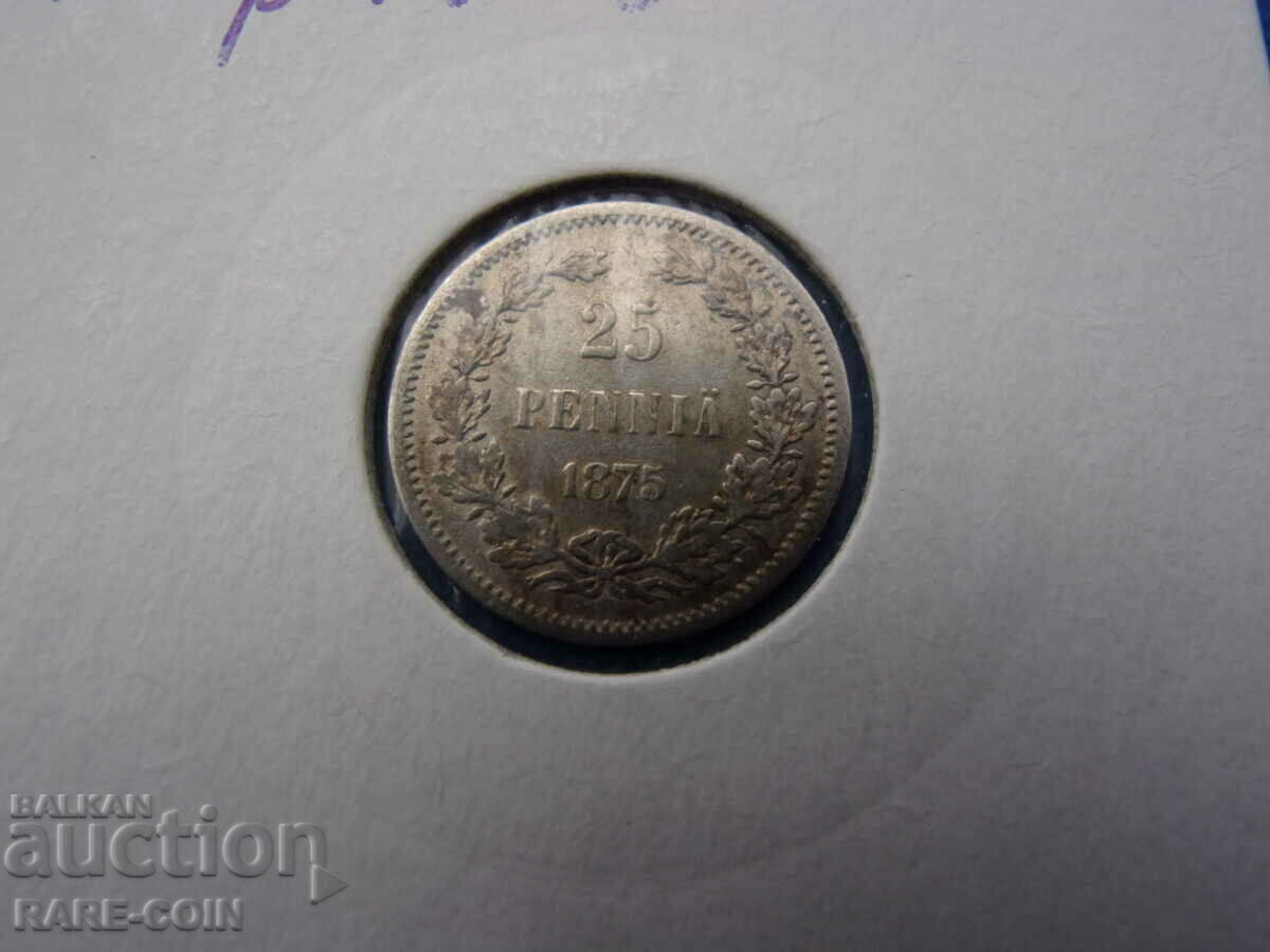 RS(52) Russia Alexander II 25 Pennia 1875 Rare