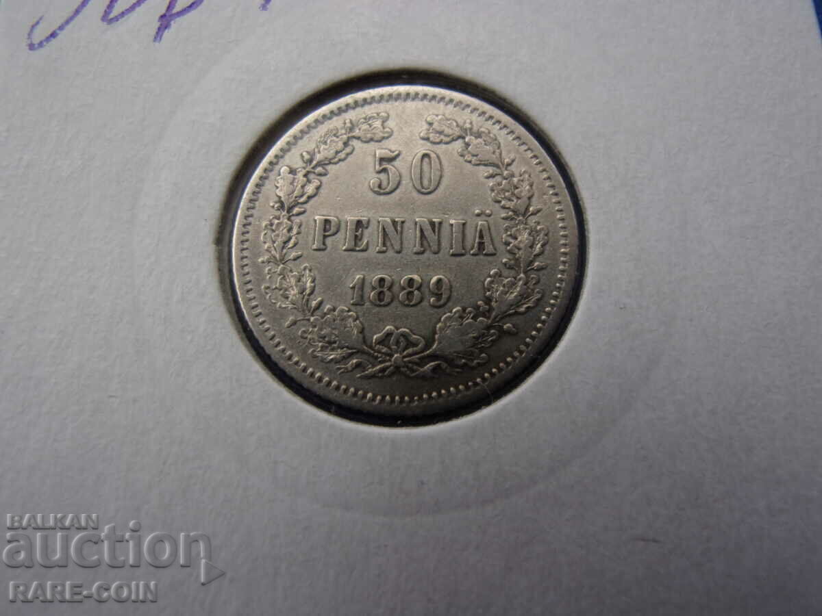 RS(52) Russia Alexander III 50 Pennia 1889 Rare