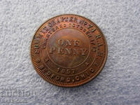 RS(52) SUA-Bedford-Ohio 1 Penny masonic 1857 Extrem de rar