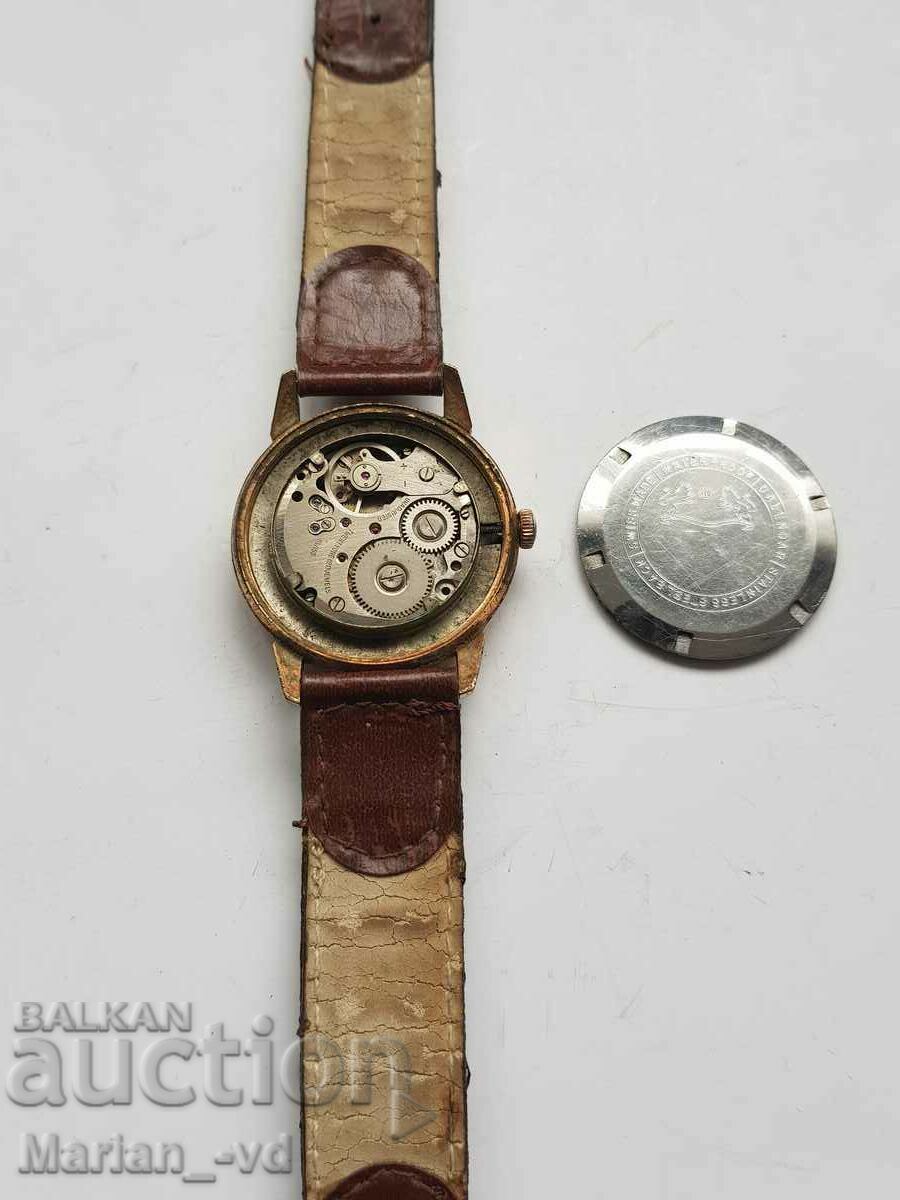 Men's ilona ultra flat gold plated mechanical watch - 6