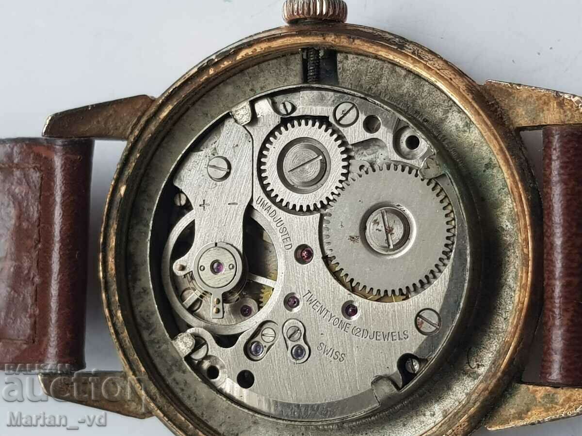 Men's ilona ultra flat gold plated mechanical watch - 7