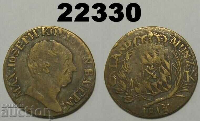 Bavaria 6 Kreuzer 1813 Counterfeit