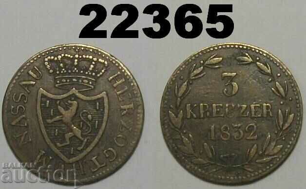 Nassau 3 Kreuzer 1832 μέντα;