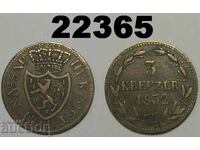Nassau 3 Kreuzer 1832 monet?