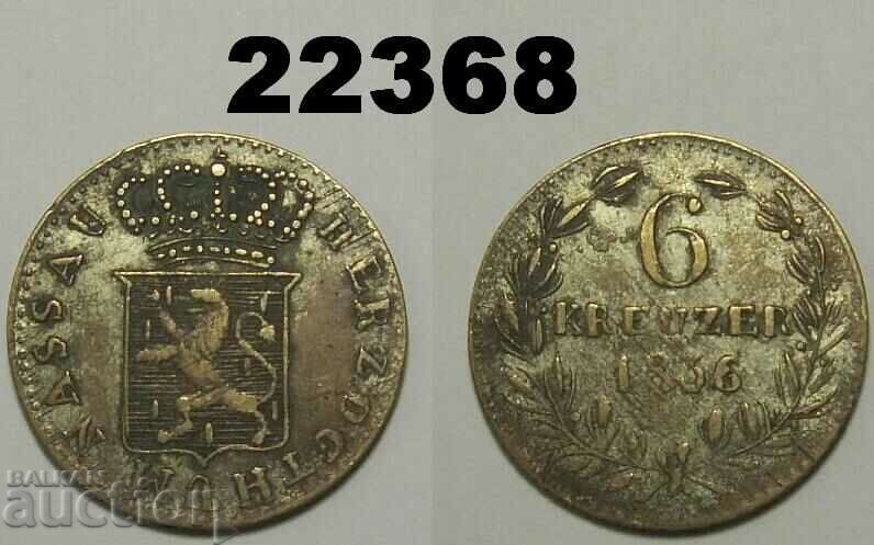 Nassau 6 Kreuzer 1836 monet?