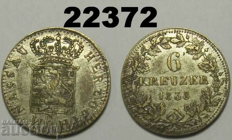 Nassau 6 Kreuzer 1838 μέντα;