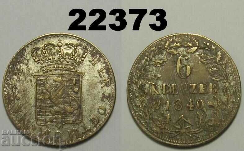 Nassau 6 Kreuzer 1840 μέντα;