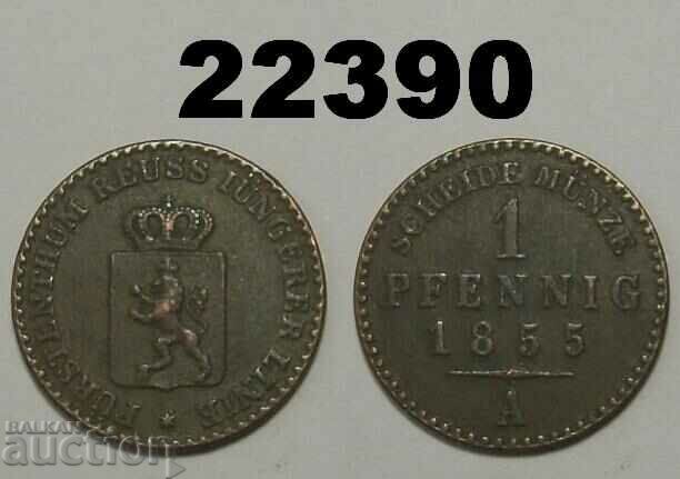 Reuss-Schleiz 1 pfennig 1855 Germany