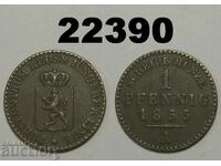 Reuss-Schleiz 1 pfennig 1855 Germany