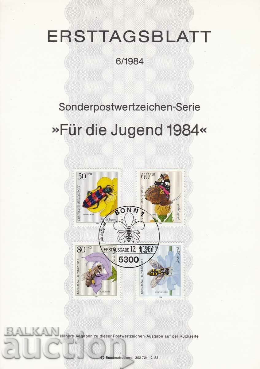 Ersttagsblatt Germany 1984 and stamp series with price 5.00 BGN | € 2.56 Ersttagsblatt Germany 1984 and stamp series with price 5.00 BGN | € 2.56