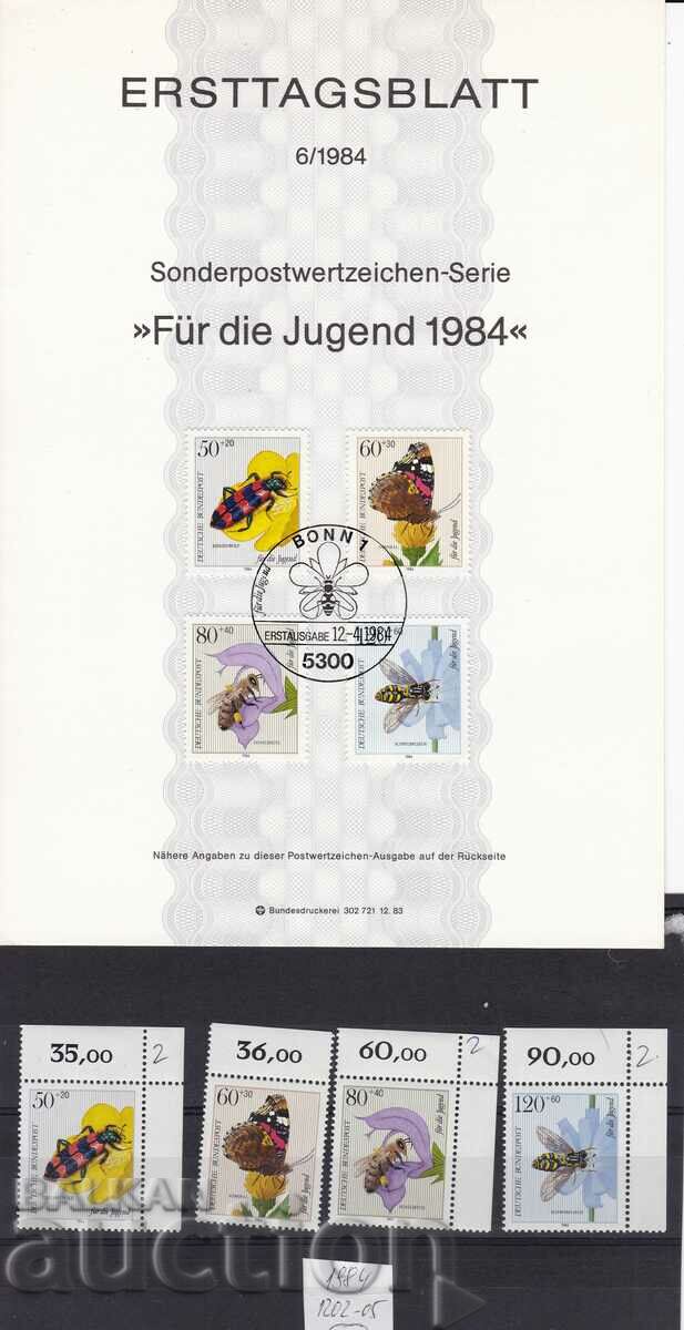 Ersttagsblatt Γερμανία 1984 και σειρά γραμματοσήμων