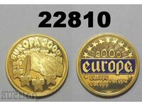 Placă cu medalie aurit Europa Europa 2000