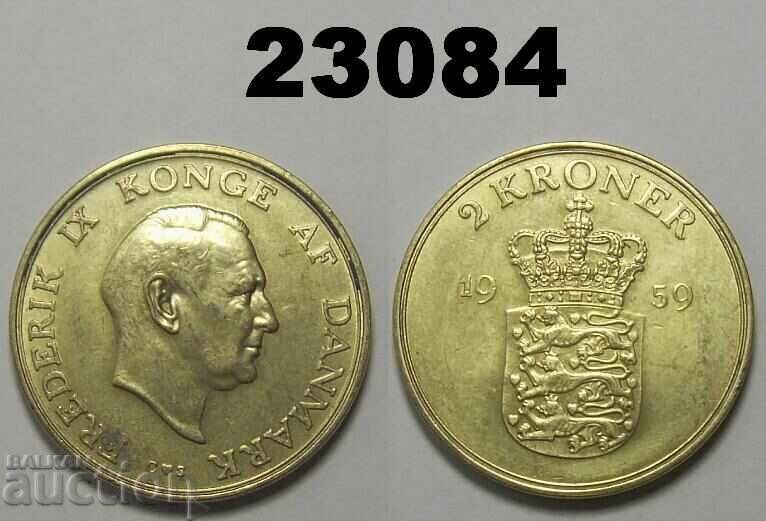 R! Denmark 2 kroner 1959 coin