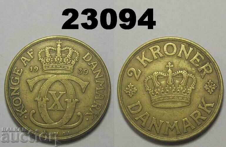Дания 2 крони 1939 монета