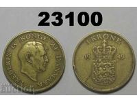 Danemarca 1 kroon 1949 monedă