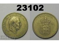 R! Denmark 1 kroner 1954 coin