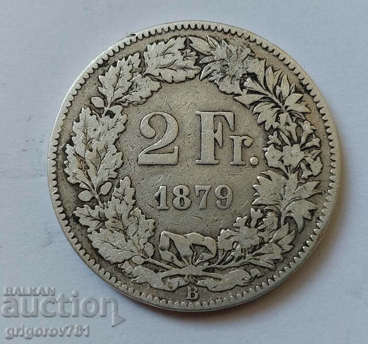 2 франка сребро Швейцария 1879 В -  сребърна монета