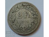 2 франка сребро Швейцария 1879 В -  сребърна монета #2