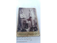 Photo Two young men in military uniforms Cardboard