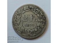 2 Francs Silver Switzerland 1879 B - Silver Coin #3
