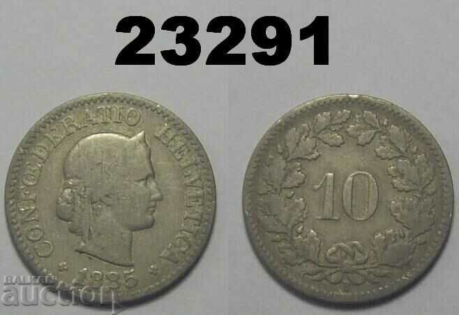 Швейцария 10 рапен 1885