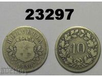 Switzerland 10 Rapen 1850