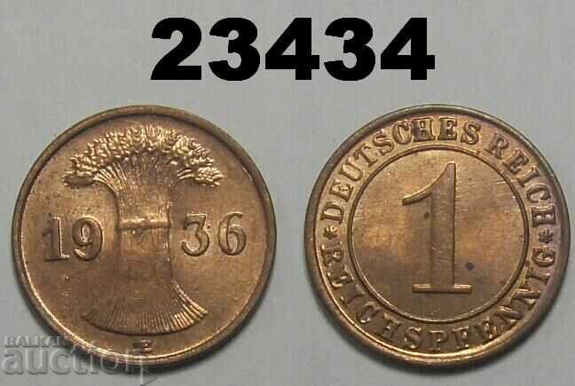 Germany 1 Reichpfennig 1936 IS UNC