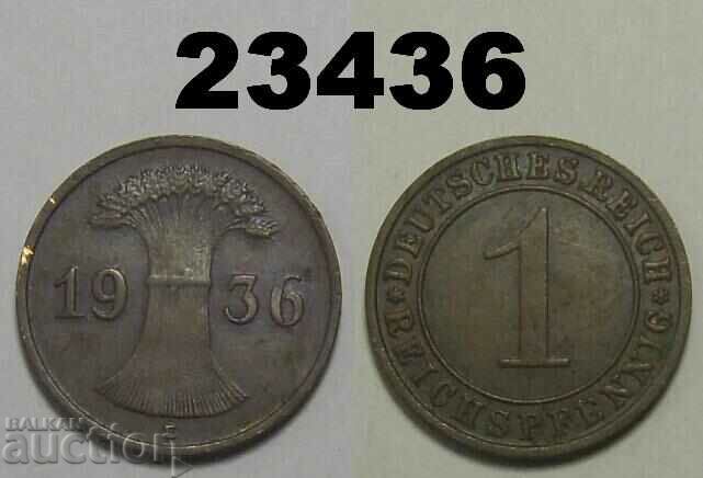 Germany 1 Reichpfennig 1936 E
