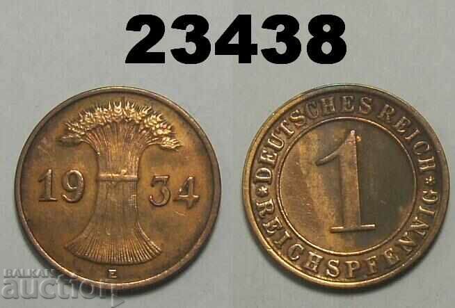 Γερμανία 1 Reichpfennig 1934 E