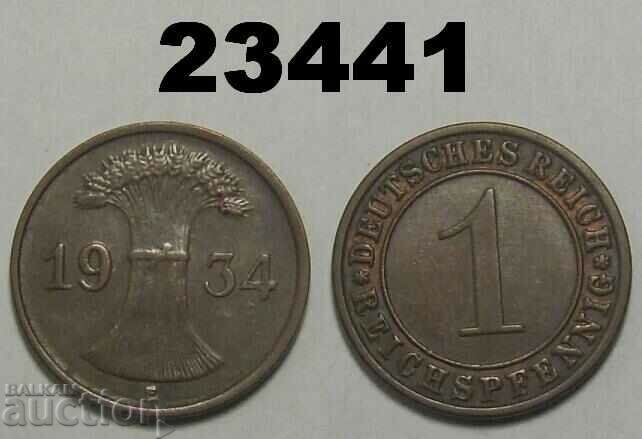 Германия 1 райхпфениг 1934 Е
