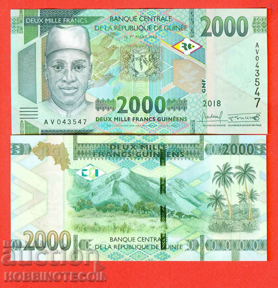 GUINEA GUINEA 2000 2000 Franc emisiunea 2018 NOU UNC
