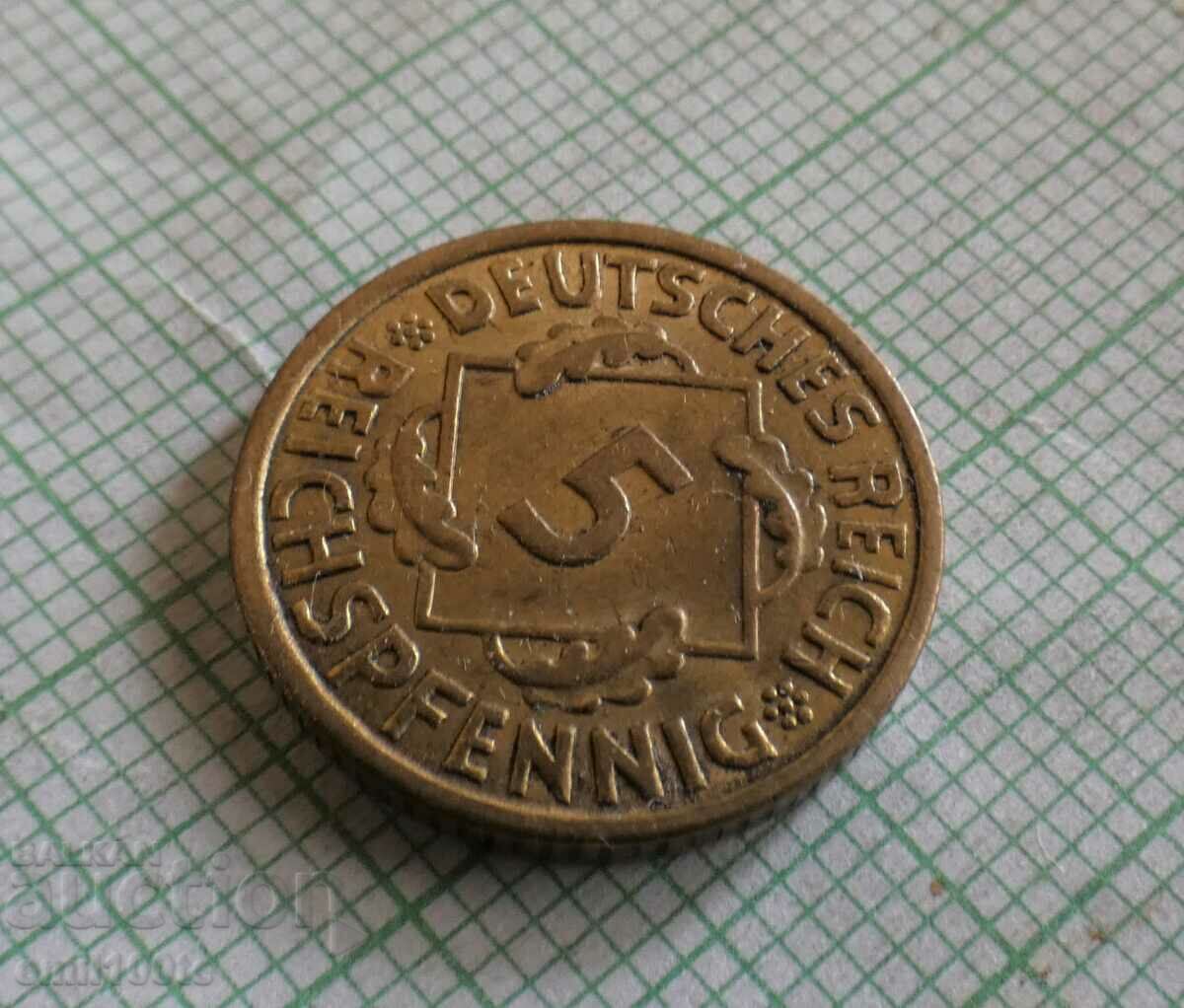 Auction 5 Pfennig 1936 A Germany Auction 5 Pfennig 1936 A Germany